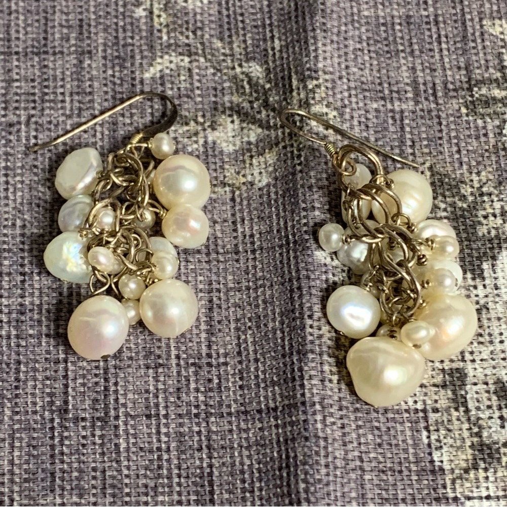 Sterling Silver and Pearl Drop Earrings